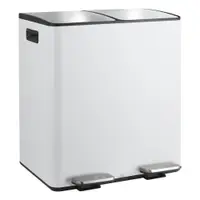 Coș de gunoi alb mat pentru reciclare/cu pedală 2x20 l din oțel Aliya – Spirella