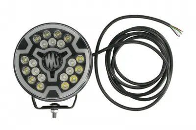 Far universal stanga dreapta (faza lunga, LED, 12 24V, 87,4W, inaltime 194mm, diametru 179mm, adancime: 78mm, transparent, aluminiu, negru, lumini pozitie, lampa de degajare laterala, lungime cablu: 3