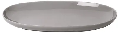 Farfurie ovala din portelan Blomus - Ro, 18 х 30 cm, gri