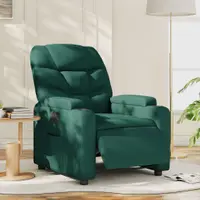 Gossi fotoliu rabatabil electric, verde inchis, material textil