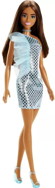 Păpușa Barbie - Cu rochie verde-albastră cu paiete