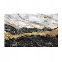 Covoras de baie modern, DexXer, Ultra absorbant, Antiderapant si uscare rapida, Model marmura, Ecologic usor de curatat, 50x80 cm, Poliester Rubber