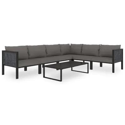 Gossi set mobilier de gradina cu perne, 7 piese, antracit, poliratan