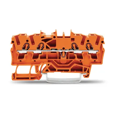 4-conductor through terminal block; 2.5 mm²; suitable for Ex e II applications; side and center marking; for DIN-rail 35 x 15 and 35 x 7.5; Push-in CAGE CLAMP®; 2,50 mm²; orange