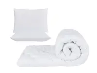 Set alb, pilota 180x200cm 200gsm + 2 perne albe nematlasate 50x70cm