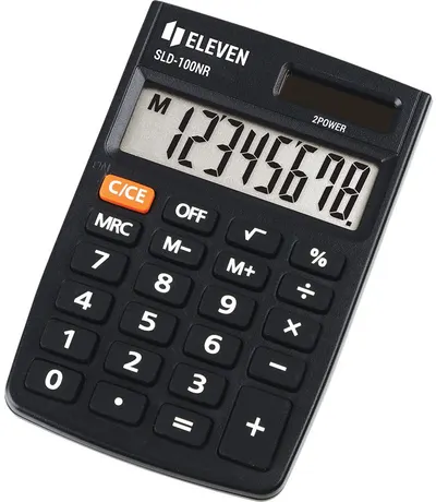 Calculator Eleven - SLD-100NR, de buzunar, 8 cifre, negru