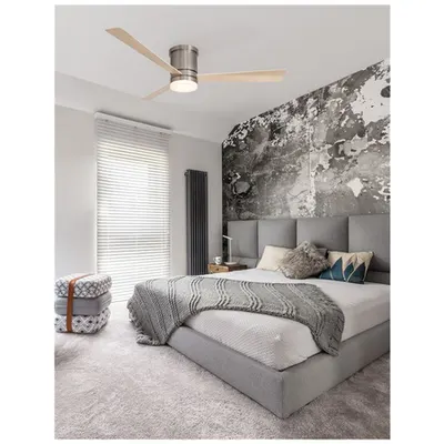Lustra cu ventilator SATIN Brushed Nickel Otel & Sticla PlyLemn DC 35W AC 220 - 240V