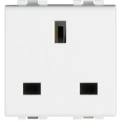 Priza standard britanic 2P+T LiVing Light - 13 A - Alb - 2 module