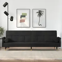 Gossi canapea extensibila cu perne, negru, catifea