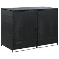 Gossi magazie dubla pentru pubele, poliratan, negru, 148x80x111 cm