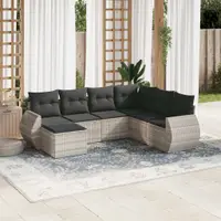 Gossi set canapele de gradina cu perne, 7piese gri deschis poliratan