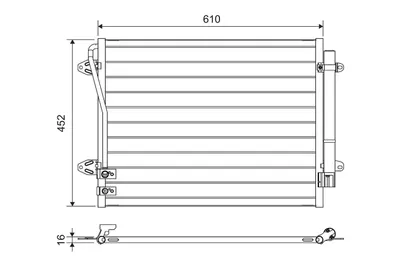 Condensator climatizare potrivit VW CC B7, PASSAT ALLTRACK B7, PASSAT B6, PASSAT B7, PASSAT B7 KOMBI 1.4-3.6 07.05-12.16