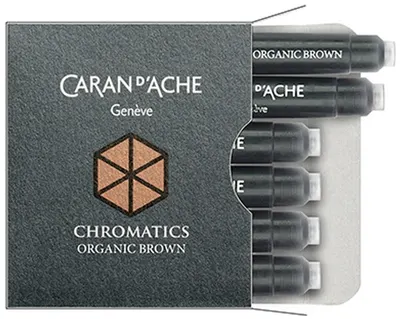 Cartuse pentru stilou Caran d'Ache Chromatics – Maro, 6 bucati