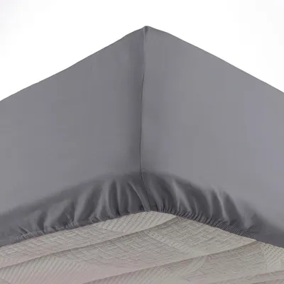 Cearceaf gri antracit din microfibră cu elastic 90x190 cm Oscar – douceur d'intérieur