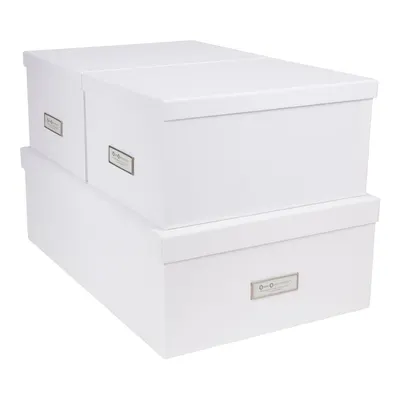 Set 3 cutii de depozitare Bigso Storage Box of Sweden Inge, alb