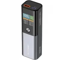 Baterie Externa BlitzWolf BW-P23, 14000mAh, 100W, QC + PD, 1 x USB-A - 1 x USB-C, Gri