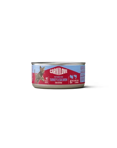 Pate pentru pisoi CARNILOVE Cat Can Paté curcan și somon 100 g