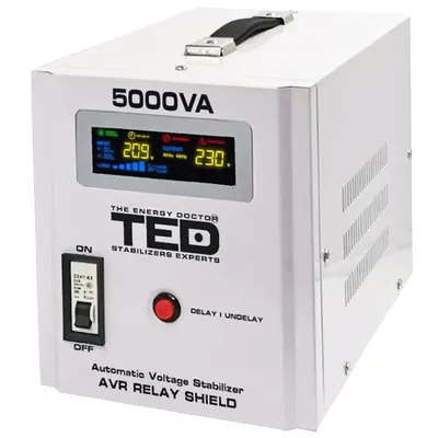 Stabilizator tensiune 5000VA 3KW AVR cu LCD, TED
