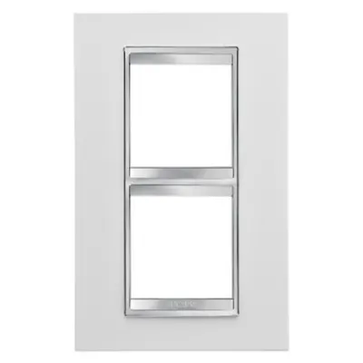 Placa ornament CProiector HORUS LUX international - IN TECHNOPOLYMER - 2+2 modul VERTICAL CENTRE DISTANCE 57mm - WHITE - CProiector HORUS