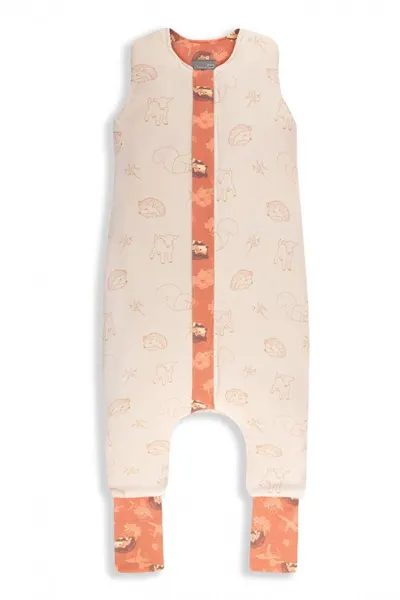 Sac de dormit cu 2 fete din bumbac 1-2 ani Animale de Epoca AriciCream Sleepee 2.5 tog