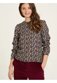 Bluza florala cu decolteu la baza gatului