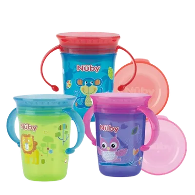 Wonder Cup decorat cu manere 360 grade +6 luni, 240ml, Nuby