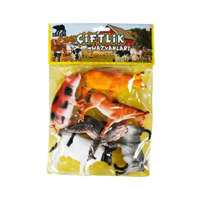 Set figurine animale de la ferma in punga mare, Crazoo, 6 buc