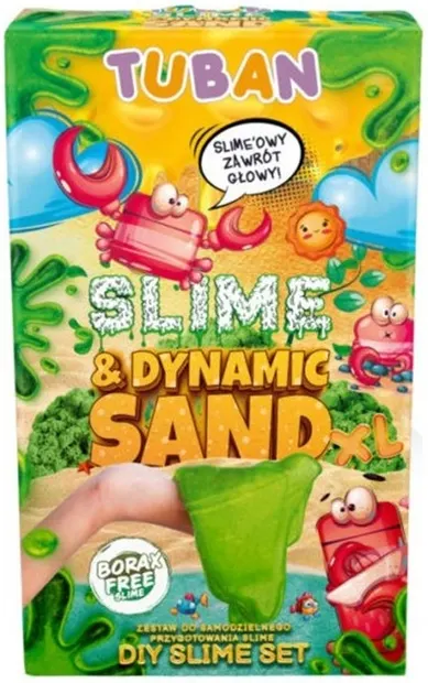 Set creativ Tuban - XL, Creează-ți propriul slime cu nisip dinamic, verde