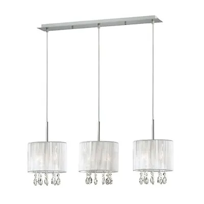 Lustra Opera, 3 becuri, dulie E14, L:800 mm, H:400/1250 mm, Alb