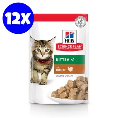 Hrana umeda pisici, Hill's Science Plan Feline Kitten Turkey, 12x85 g