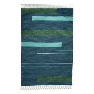 Covor reversibil pentru exterior din plastic reciclat Green Decore Marlin, 160 x 230 cm, albastru-închis