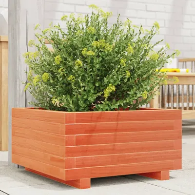 Gossi jardiniera gradina, maro ceruit, 50x50x26,5 cm, lemn masiv pin