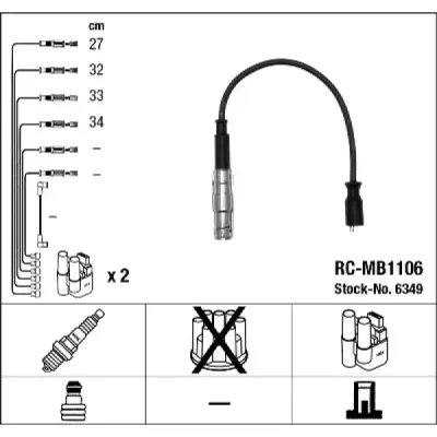 Set cablaj aprindere NGK 6349