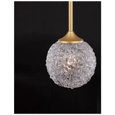 Lampa suspendata MIRANO Clear Structured Sticla & Brushed Auriu Otel LED G9 1x5 Wat 230 Volt IP20