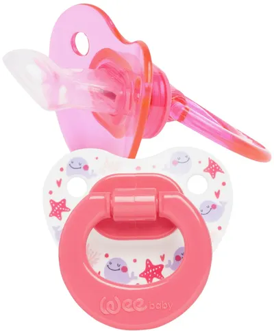 Suzete Wee Baby - 437, 2 bucăți, 0-6 m, roz și alb