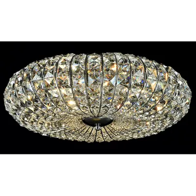 Plafoniera Modern Broche ,6 x E14, D.49, cm, H.16 cm,Nichel