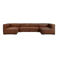 Colțar maro coniac cu tapițerie din piele (în formă de "U") Madame – Windsor & Co Sofas