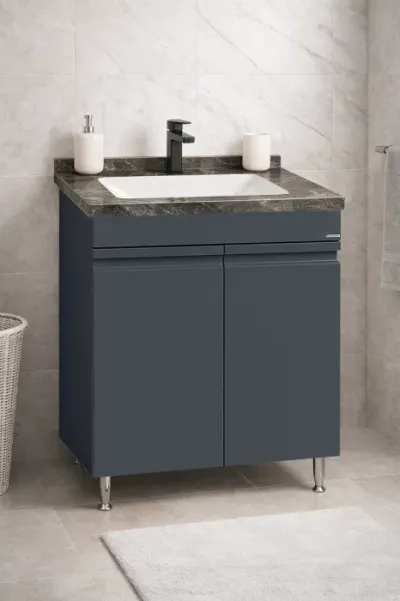 Set Baza front MDF si Lavoar seria 886, montata, 60 cm, antracit