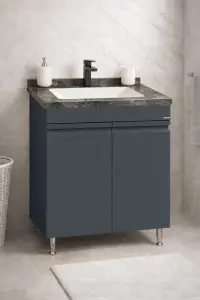 Set Baza front MDF si Lavoar seria 886, montata, 60 cm, antracit