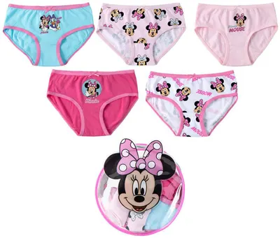 Chiloței pentru copii Cerda - Minnie, 5 bucăți, cu penar, 6-8 ani