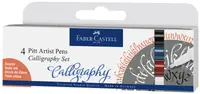 Set markere caligrafice Faber-Castell Pitt Artist - 4 culori