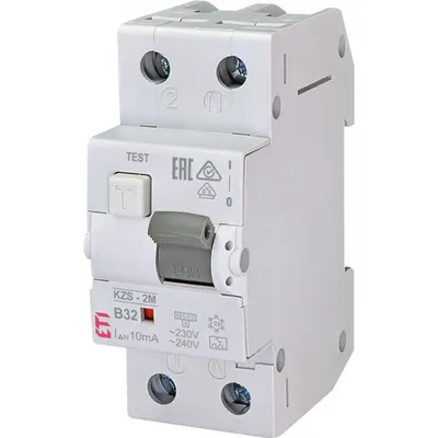 KZS-2M Intrerupatoare de curent rezidual cu protecție la supracurent, 2 module, tip A și AC KZS-2M A B32/0.01