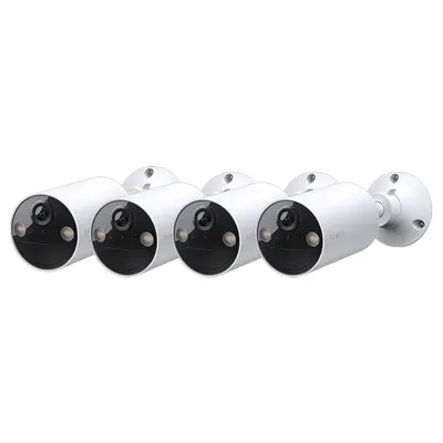 Set camera de supraveghere wireless IP WiFi cu acumulator si iluminare duala TP-Link Full Color Tapo C410, 3 MP, 3.17 mm, IR/lumina alba 9.1 m, microfon si difuzor, slot card, detectie miscare, sirena, control din aplicatie, 4 bucati