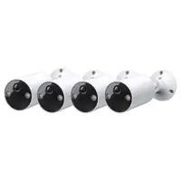 Set camera de supraveghere wireless IP WiFi cu acumulator si iluminare duala TP-Link Full Color Tapo C410, 3 MP, 3.17 mm, IR/lumina alba 9.1 m, microfon si difuzor, slot card, detectie miscare, sirena, control din aplicatie, 4 bucati