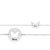 Mariposa - Set bratari personalizat banut si fluturas cu nume din argint 925
