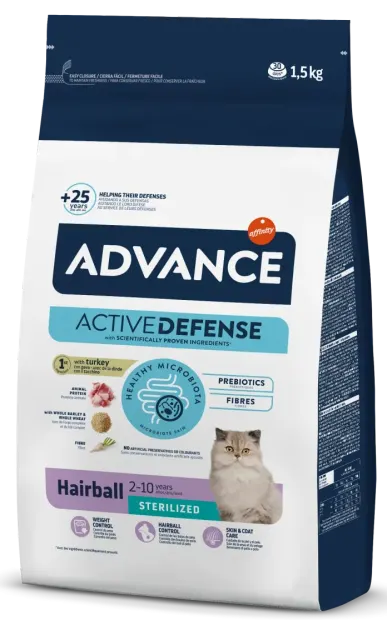 Advance Cat Sterilised Hairball Curcan/Orz 1.5 kg