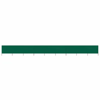 vidaXL Paravan anti-vânt cu 9 panouri, verde, 1200x120 cm, textil