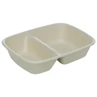 Caserole Biodegradabile, Compostabile 2 Compartimente, Natur, 23x16 cm, 900 ml, 50 buc