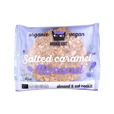 Cookie cu migdale si caramel sarat bio 50g Kookie Cat