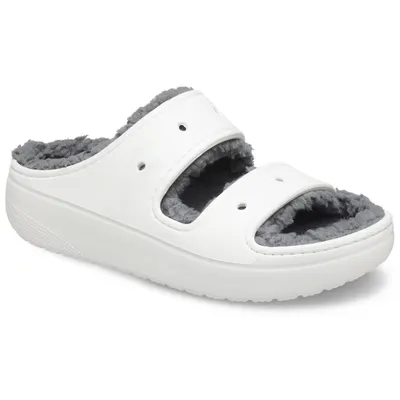Slapi unisex Crocs Classic Cozzzy Sandal, Alb